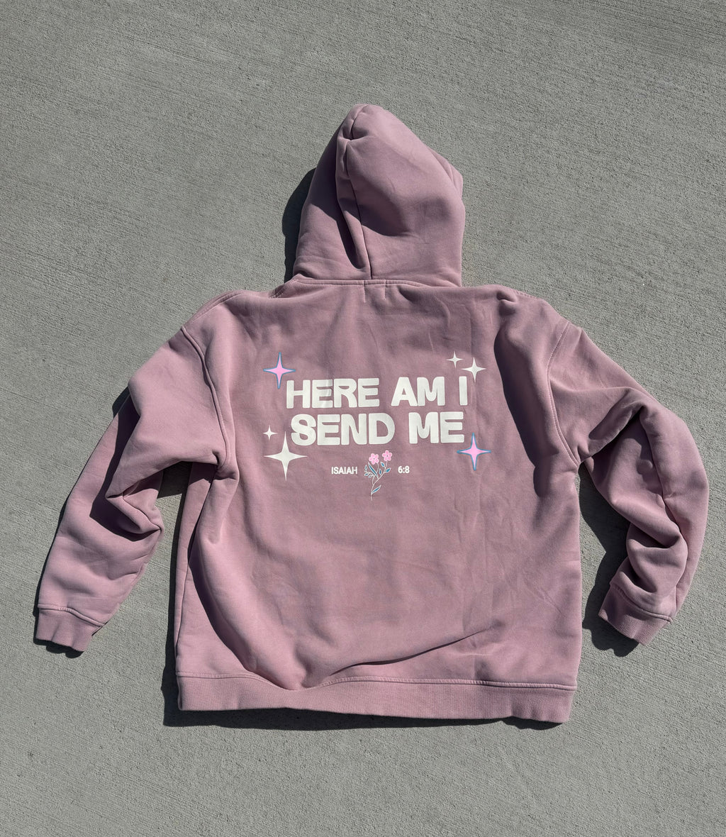 Here Am I Purple Clay Hoodie