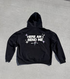 Here Am I Vintage Black Hoodie