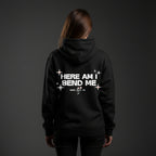 Here Am I Vintage Black Hoodie